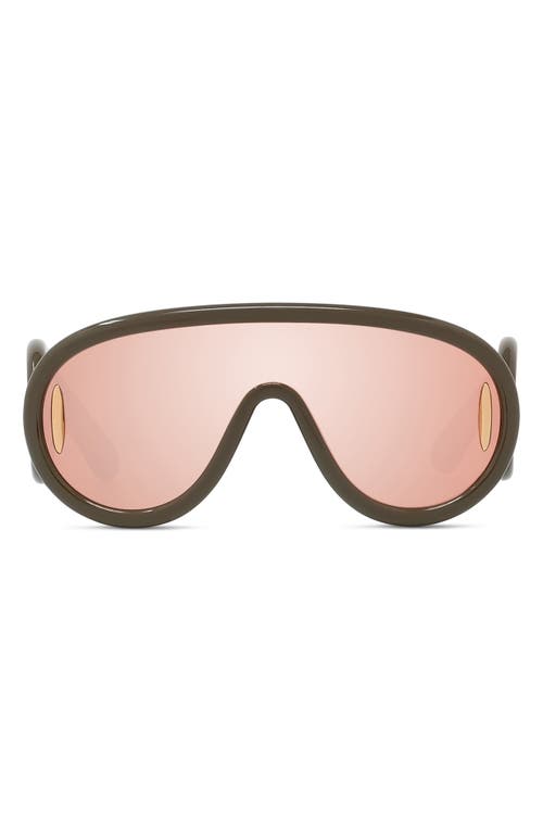 Loewe x Paula's Ibiza 56mm Mask Sunglasses in Shiny Dark Green /Smoke at Nordstrom
