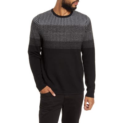 Calibrate Pattern Mix Crewneck Sweater, Black