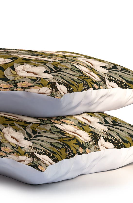 Deny Designs Floral Meadow Spring Green Duvet Cover & Shams Set In Green