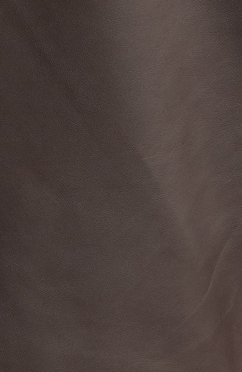 Nordstrom Stand Collar Leather Bomber Jacket In Brown Bean