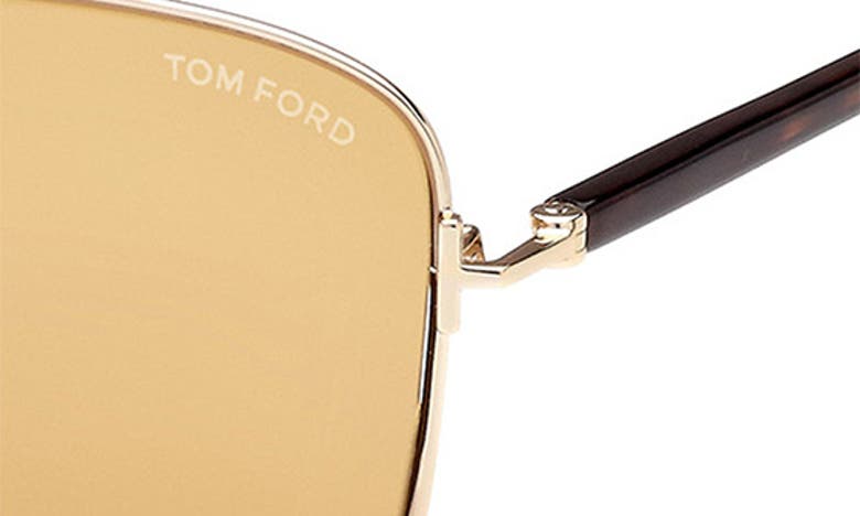Tom Ford 57mm Square Sunglasses In Gold / Brown