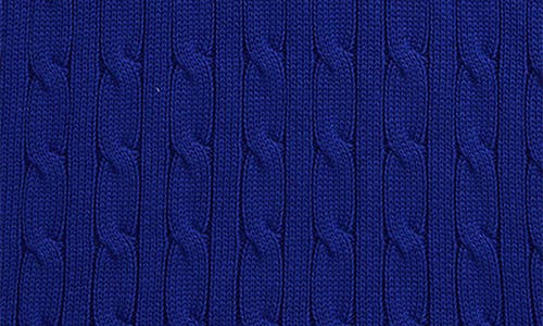 Shop Ralph Lauren Polo  Kids' Cable Cotton Half Zip Sweater In Classic Azure