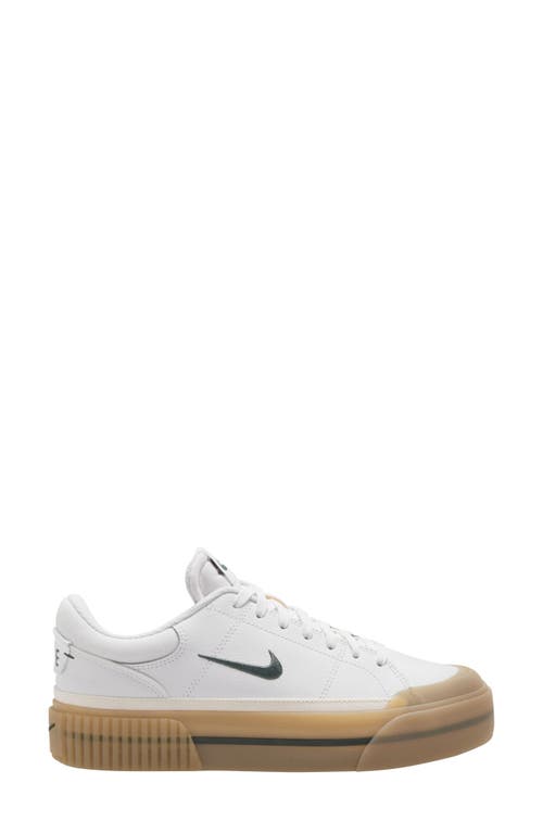 Nike Court Legacy Lift Platform Sneaker White/Green/Yellow at Nordstrom,