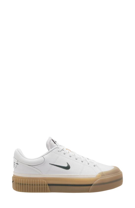 Shop Nike Court Legacy Lift Platform Sneaker In White/ Green/ Yellow