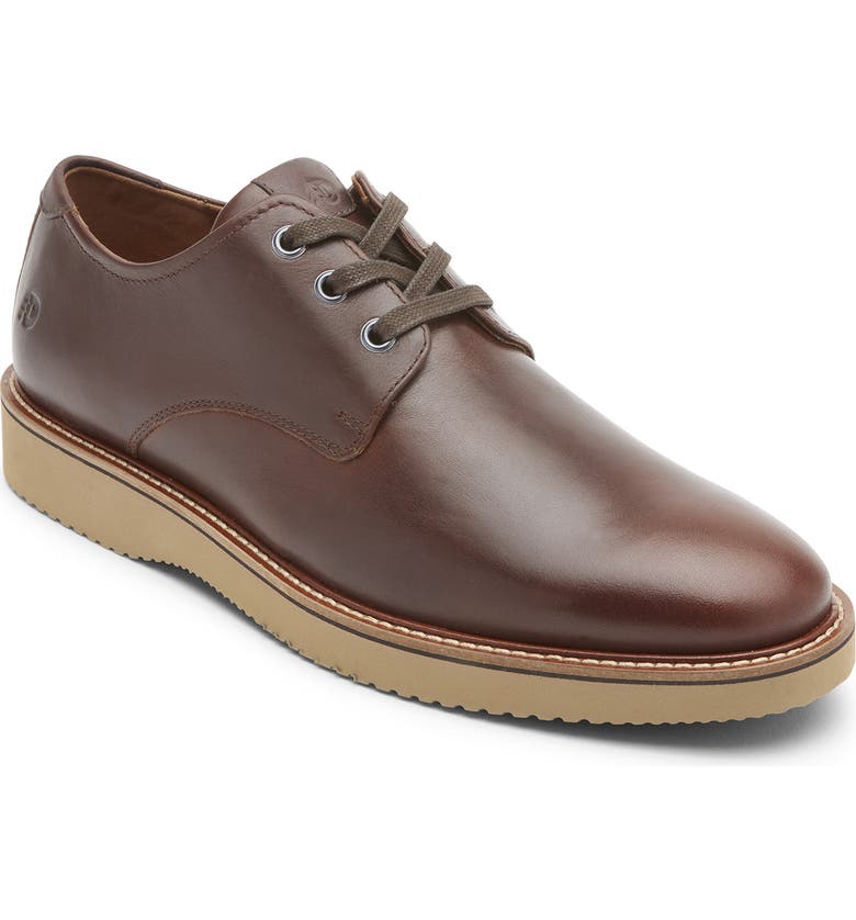 DUNHAM Clyde Plain Toe Derby, Main, color, SADDLE BROWN