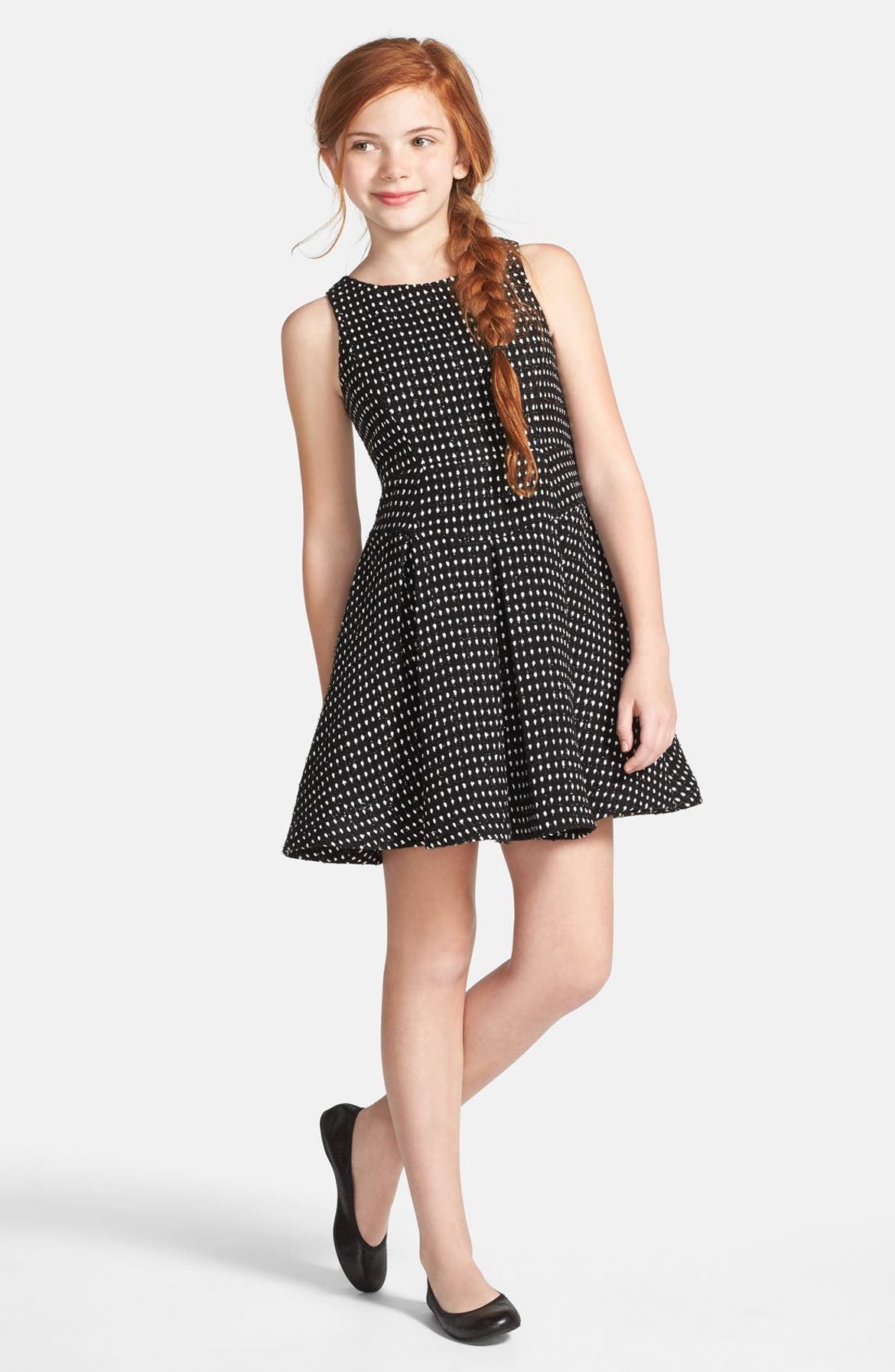 Milly Minis Dot Tweed Sleeveless Dress (Big Girls) (Online Only ...