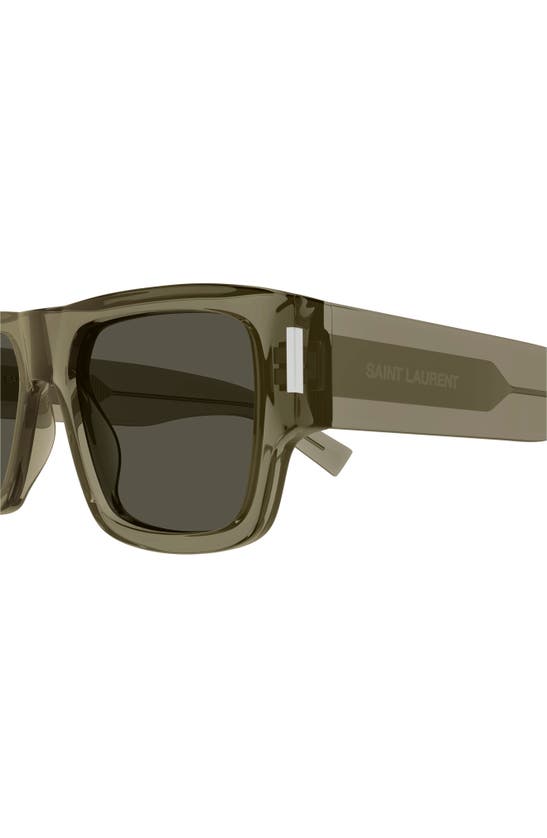 Shop Saint Laurent 54mm Square Sunglasses In Taupe