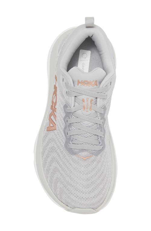 Hoka Gaviota 5 Wide Running Shoe In Harbor Mist/rose Gold