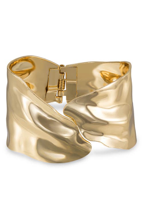 Abstract Cuff Bracelet in Gold