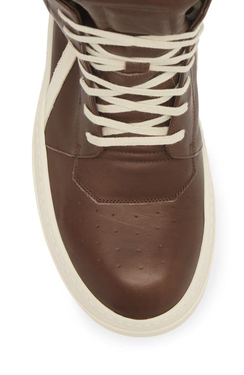 Shop Rick Owens Mega Bumper Geobasket High Top Sneaker In Saddle/milk/milk