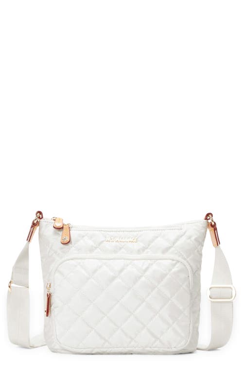 Metro Scout Deluxe Quilted Nylon Crossbody Bag in Pearl Metallic