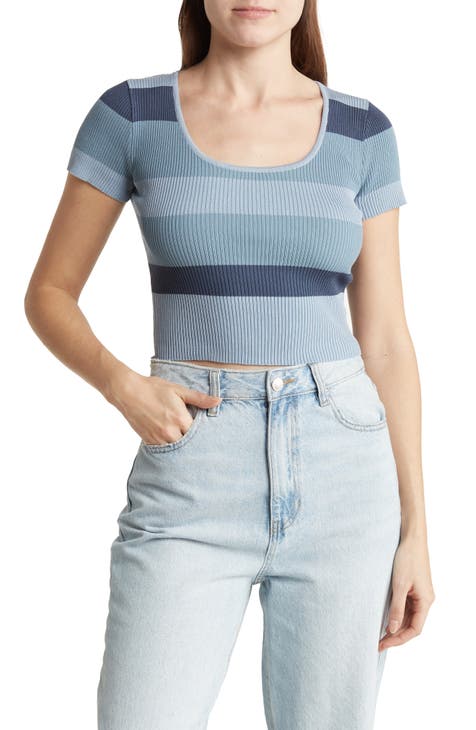 Stripe Knit Crop Top