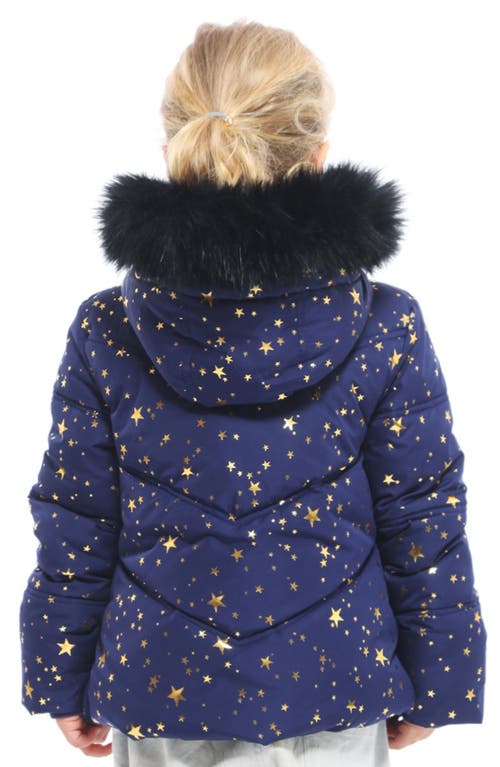 Shop Rokka&rolla Kids' Heavyweight Puffer Jacket In Astral Aura Gold Star