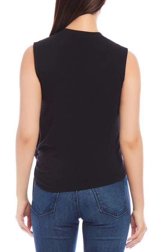 Shop Karen Kane Side Tie Tank In Black