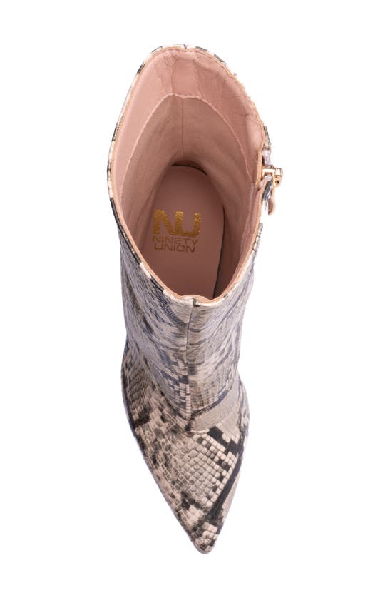 Lady Couture Princess Inverted Heel Bootie In Gold Snake