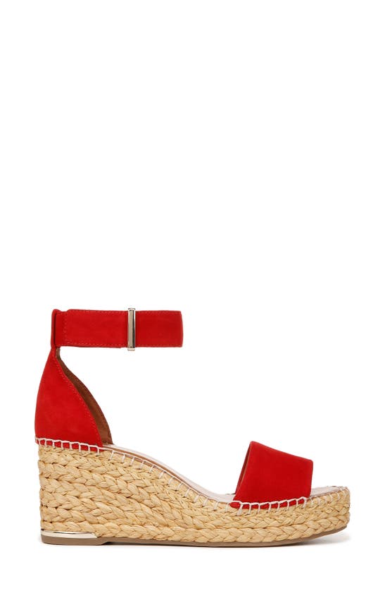 Shop Franco Sarto Clemens Ankle Strap Platform Wedge Sandal In Red Suede