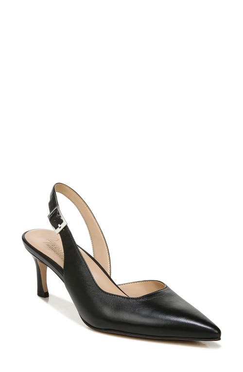 Felicia Slingback Pointed Toe Pump in Black Leather