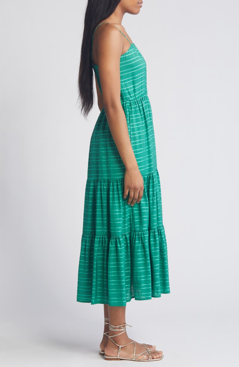 Chelsea28 Shine Stripe Sleeveless Tiered Maxi Sundress | Nordstrom