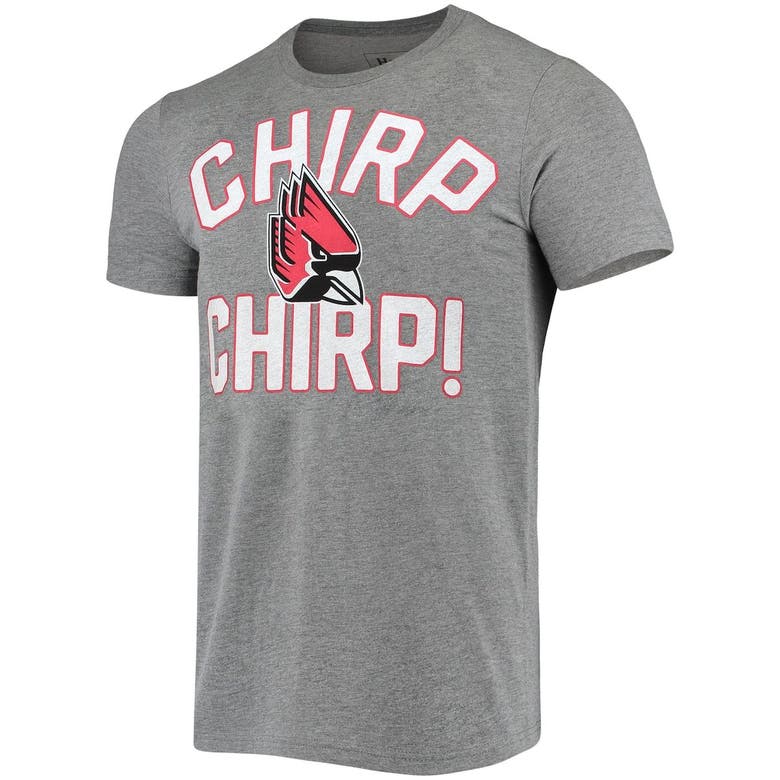 Homefield Heather Gray Ball State Cardinals Vintage Chirp Chirp T-shirt ...