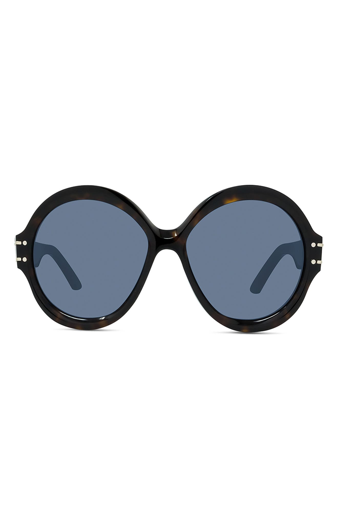 Dior Signature 57mm Round Sunglasses in Blonde Havana /Gradient Smoke
