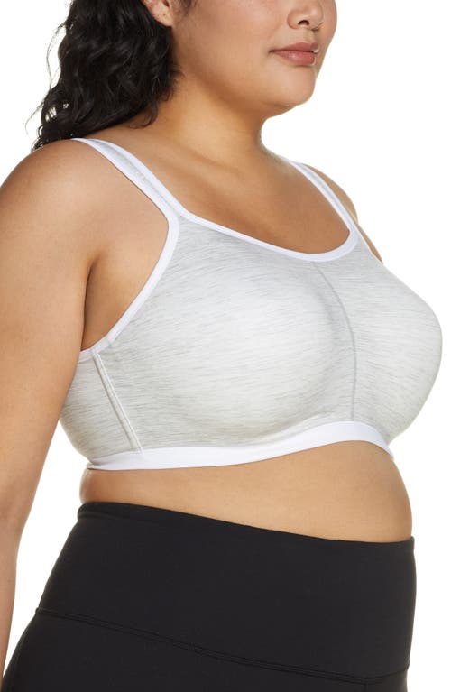 Shop Natori Yogi Convertible Sports Bra In Feather Grey/white