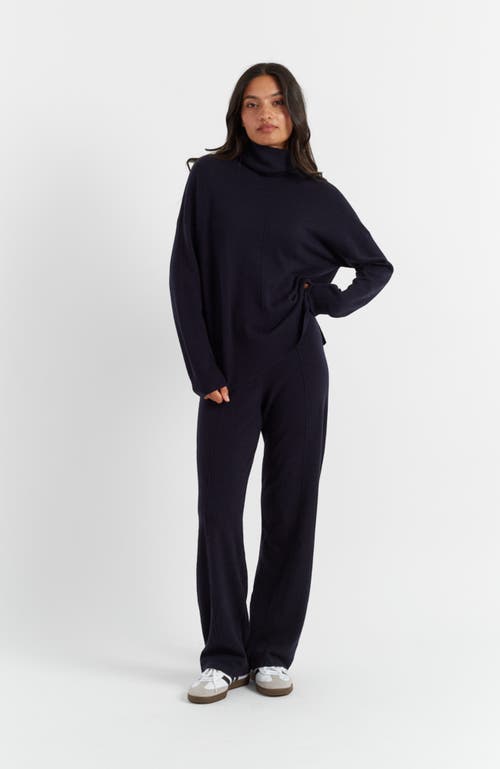 Chinti & Parker Relaxed Roll Neck Wool & Cashmere Sweater In Navy