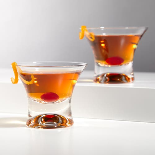 Viski Set Of 2 Raye Manhattan Glasses In Clear