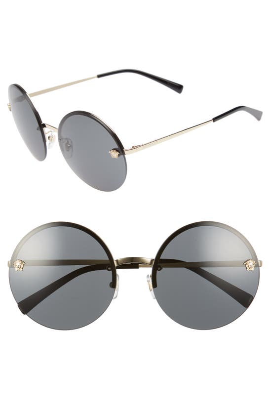 Click to view more detailed imagery on our partner's website Versace Rimless Round Monochromatic Sunglasses, Gold/black In Pale Gold Solid
