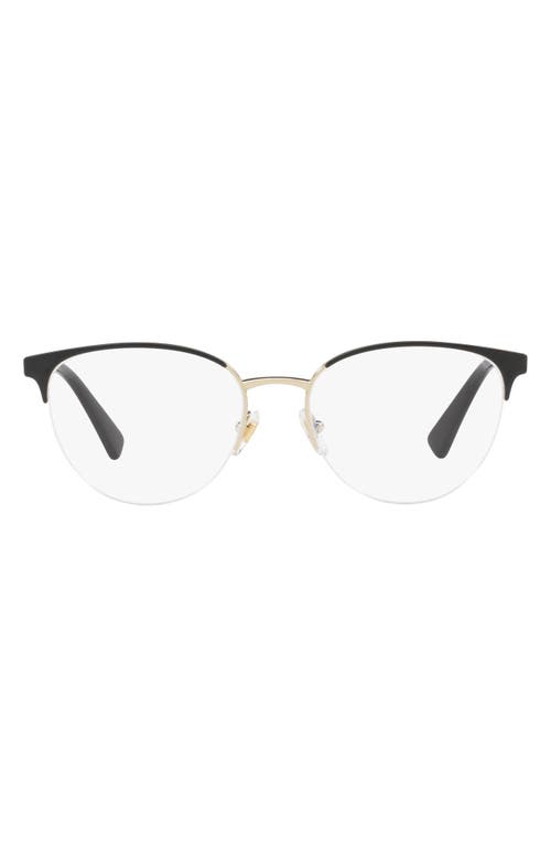 52mm Cat Eye Optical Glasses in Black Gold