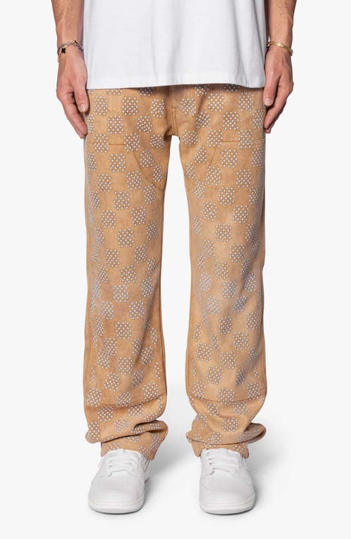 Mnml Check Cotton Utility Pants In Brown