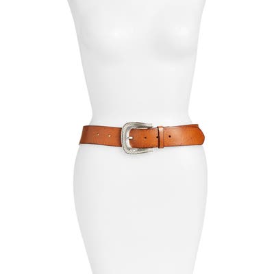 Frye Western Leather Belt, Tan
