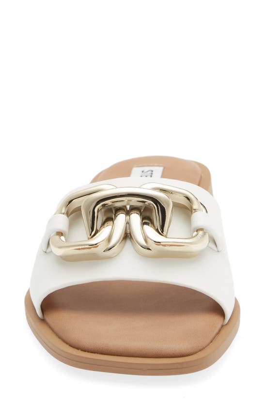 Steve Madden Gene Slide Sandal In White Leather ModeSens