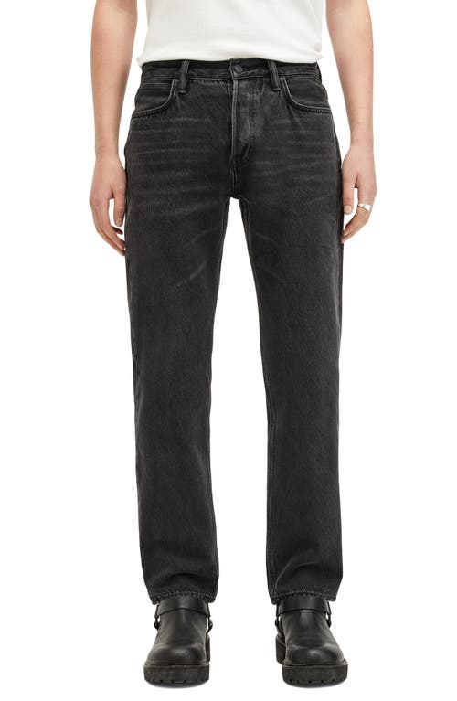 Allsaints Lenny Loose Fit Wide Leg Denim Jeans In Black