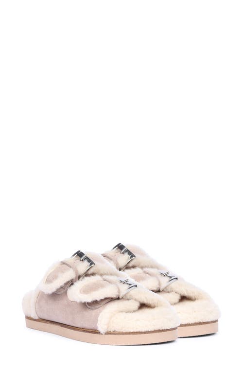 Shop Saint G Oleander Faux Fur Slide Sandal In Taupe