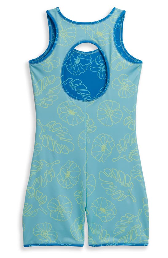 Shop Tomboyx 6-inch Reversible One-piece Rashguard Swimsuit In Keep Palm