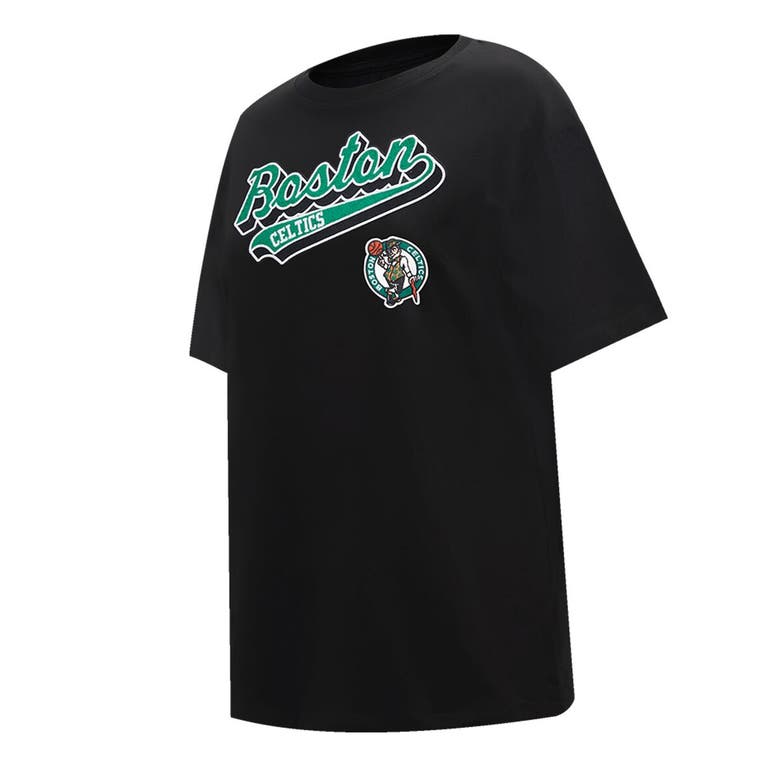 Pro Standard Black Boston Celtics Script Boyfriend T-shirt In Black