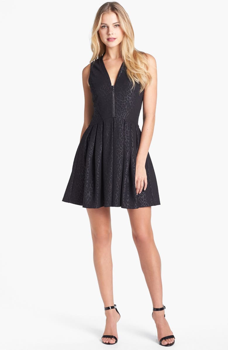 GUESS Jacquard Ponte Knit Fit & Flare Dress | Nordstrom