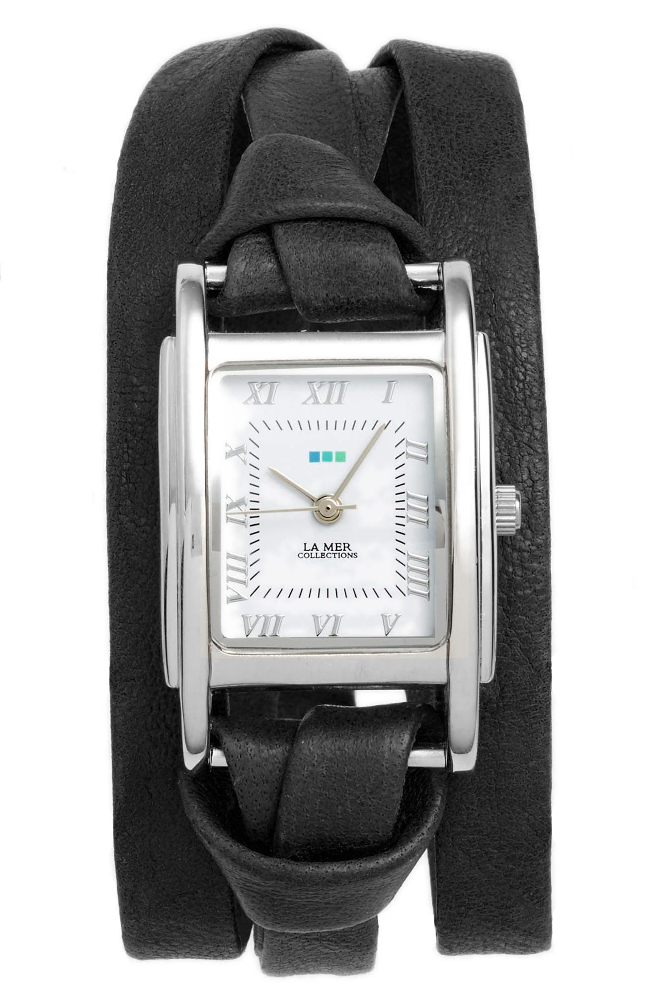 La Mer Collections 'Milwood' Leather Wrap Watch, 35mm Nordstrom