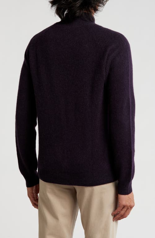Bruno Magli Rib Cashmere Pullover In Dark Purple