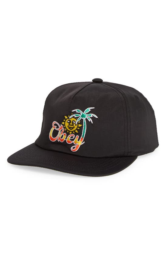 Obey Tropical Adjustable Baseball Cap In Black
