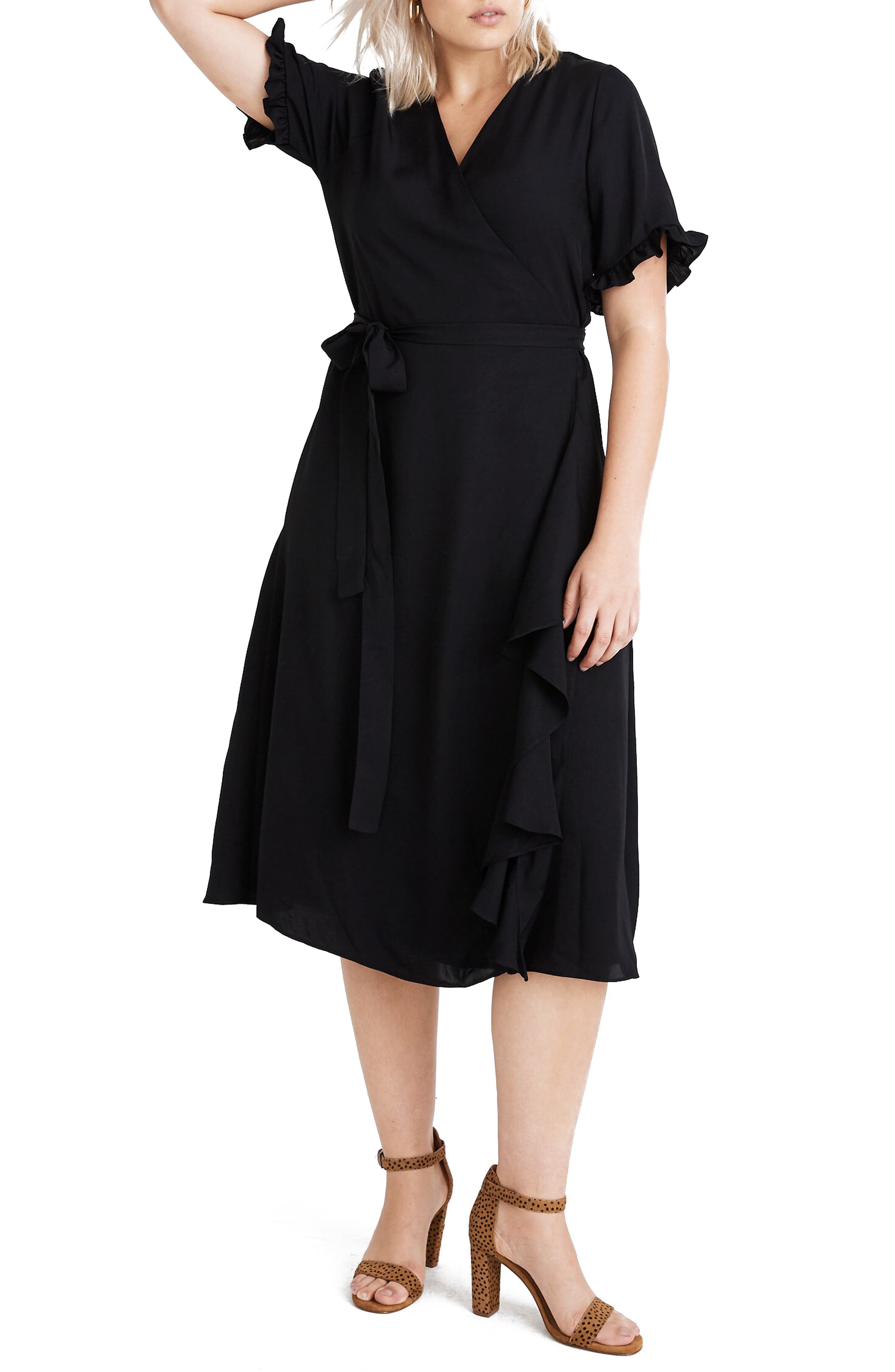 madewell ruffle sleeve dress