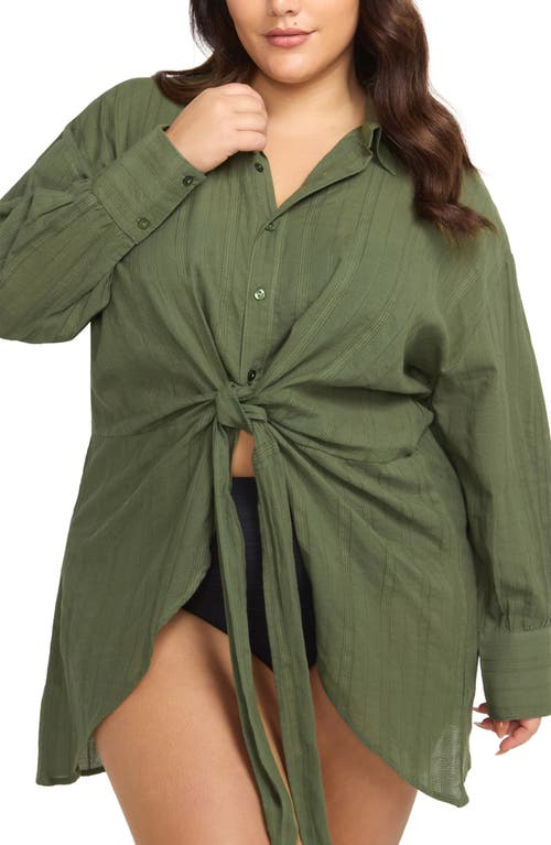 Shop Artesands Mahler Resort Wear Cover-up Shirt In Olive