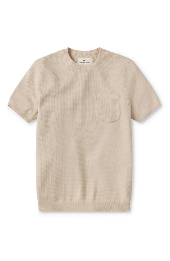 The Normal Brand Waffle Stitch Short Sleeve Sweater In Tan