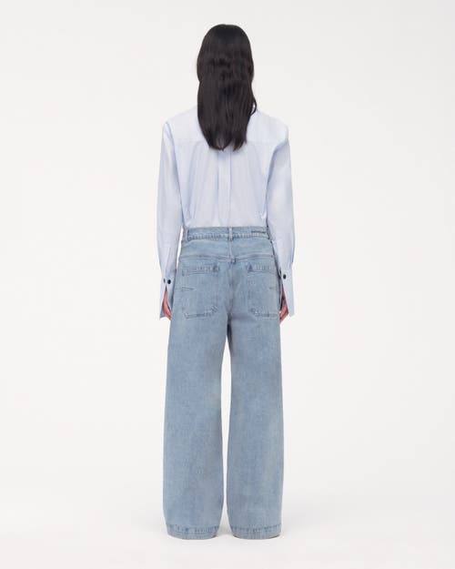 Another Tomorrow Carpenter Denim Pant In Light Blue Wash
