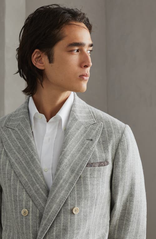 Shop Brunello Cucinelli Uconstructed Blazer In Pearl Grey