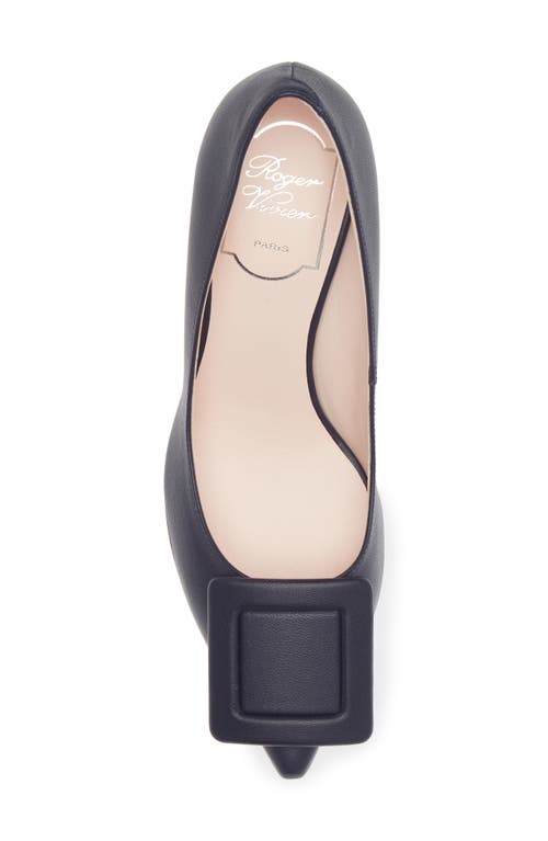 Roger Vivier Viv In The City Leather Buckle Pumps In Blue Chiaro