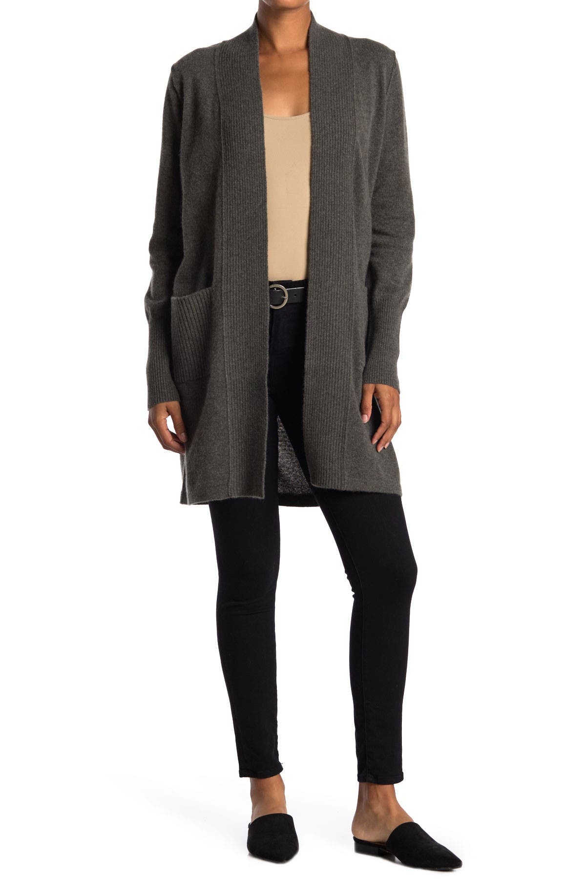 Magaschoni | Ribbed Open Front Cashmere Long Cardigan | Nordstrom Rack