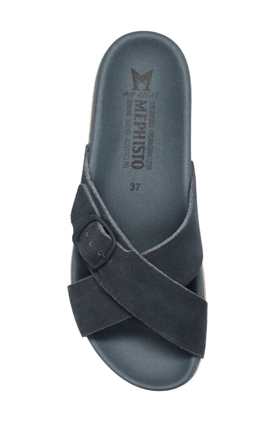 Shop Mephisto Kennie Platform Slide Sandal In Deep Blue