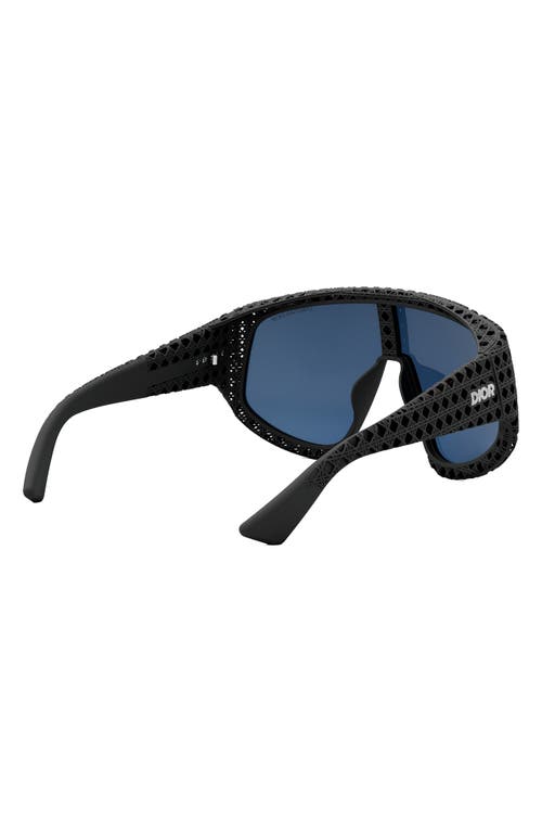 Shop Dior '3d M1u Mask Sunglasses In Matte Black/blue