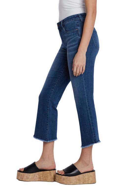 HINT OF BLU HINT OF BLU CROP RAW HEM FLARE JEANS 